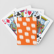 Abstract Squares on Orange Playing Cards