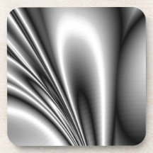 Abstract Steel Waves Metallic Look Drink Coaster