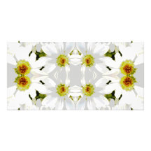 Abstract Style Flowers. Custom Photo Card