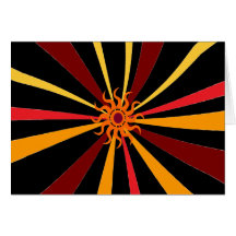 Abstract Sun Thinking of You Greeting Cards