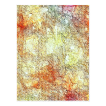 Abstract Sunny Warm Colours Postcard
