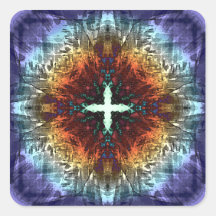 Abstract Symmetry of Colours Square Sticker