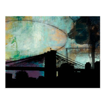 abstract urban street art postcard