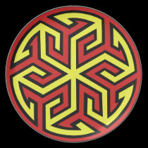 Abstract Yellow & Red Pattern plates
