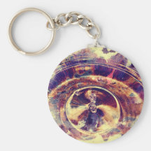 Abstract Yellow Water Drop Keychain