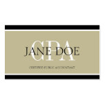 Accountant/CPA Tan/White/Black Borders Business Card Template