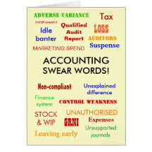 Accounting Swear Words! Birthday Card