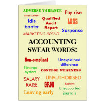 Accounting Swear Words! (multicolour) Greeting Card
