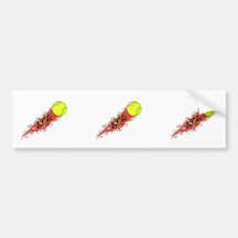 ace tennis ball on fire flames bumper stickers