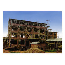 ACEO ATC House Building Brick Bamboo Business Card