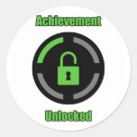Achievement Unlocked Round Stickers