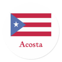 Acosta Puerto Rican Flag stickers
