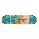 Acoustic Guitar Floral Grunge Vintage Skateboards