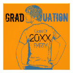 Add Cartoon Graduation Party Invitation Boy