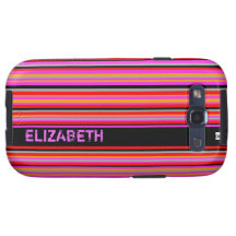 Add Name Retro Stripe Samsung Galaxy Case-Mate Cas
