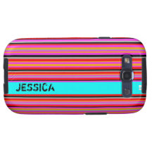 Add Name Teal Stripe Samsung Galaxy Case-Mate Cas