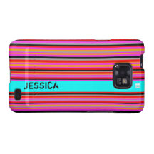 Add Name Teal Stripe Samsung Galaxy Case-Mate Cas