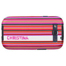Add Name White Stripe Samsung Galaxy Case-Mate Cas