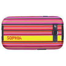 Add Name Yellow Stripe Samsung Galaxy Case-Mate Ca