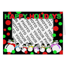 Add Photo Happy Holidays Card Snowman Party