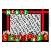 Add Photo Merry Christmas Card Gift Box