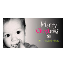 Add Your Own Photo and Custom Name Christmas - Photo Greeting Card