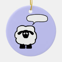 Add Your Own Text Sheep Ornament