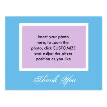 Add your photo thank you postcard.