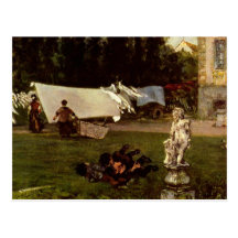 Adolf Menzel - garden scene Post Card