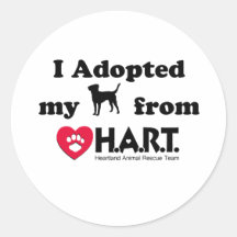 Adopted my Dog Round Sticker