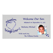 Adoption Brings Love Heart Photo Card