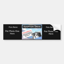 "Adoption Drive House Of Two Rescues" Bump It Bumper Sticker