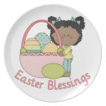 Adorable African American Easter Kids Cards Party Plate