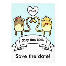 Adorable Cartoon Gerbil Wedding Invitation