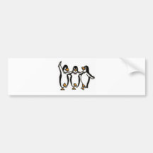 Adorable Dancing penguins design Bumper Stickers