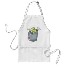 Adorable Gardening Frog with Tulips Apron