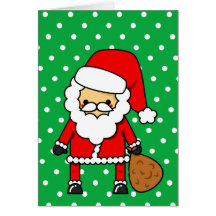 Adorable Kawaii Cartoon Santa Card
