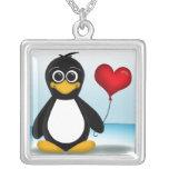 Adorable Penguin Heart Balloon Necklace