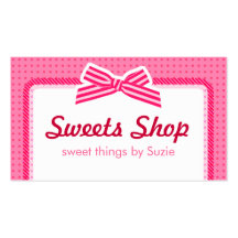 Adorable Pink Bow Sweets Crafts Business Card