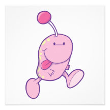 adorable pink goofball monster custom invite