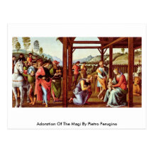 Adoration Of The Magi By Pietro Perugino Post Card