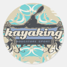 Adventure Sport Kayaking Tshirts and Gifts Round Sticker