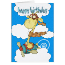 Aeroplane / Aeroplane Giraffe Birthday Card - Chil