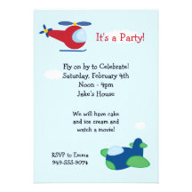 Aeroplane Birthday Party Invitation