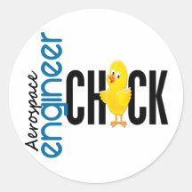 Aerospace Engineer Chick Round Stickers