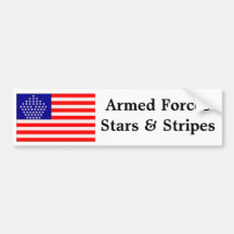 AFF02, Armed Forces Stars & Stripes Bumper Sticker