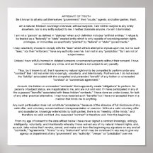 AFFIDAVIT OF TRUTHBe it known to all who call t... Posters