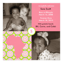 Africa Block: Pink Flora Custom Invite