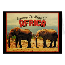 Africa Elephants Vintage Travel Cards