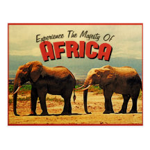 Africa Elephants Vintage Travel Postcards
